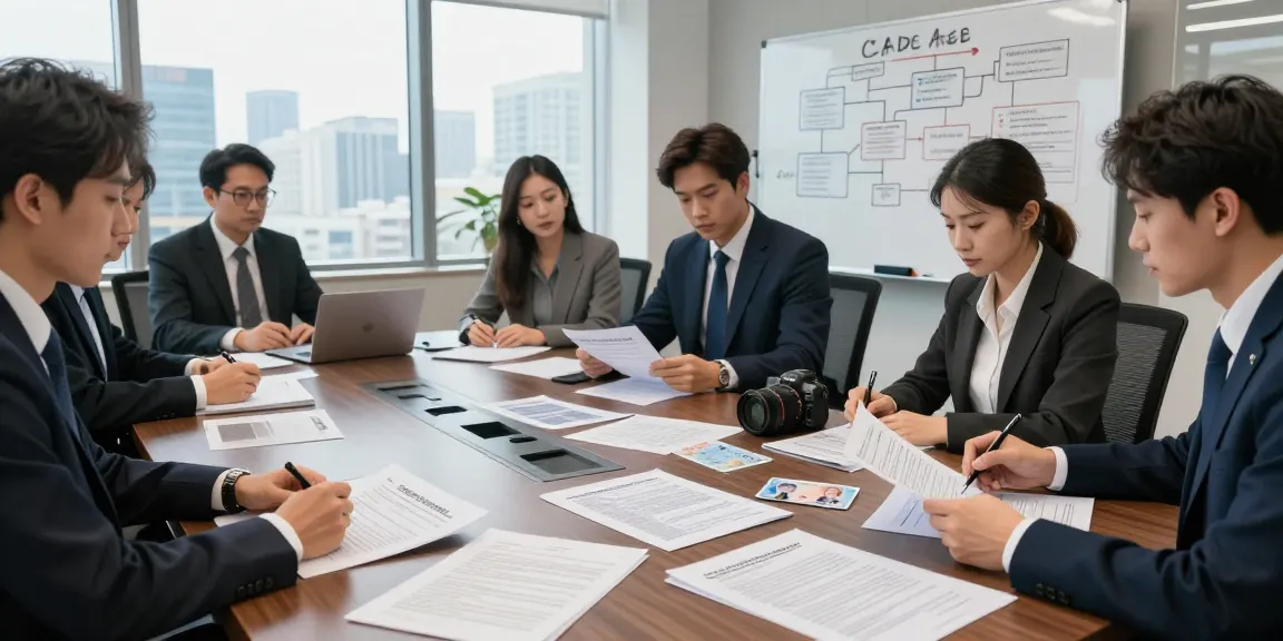 Professional investigator examining document fraud detection strategies in a modern office setting.